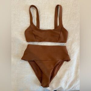 l*space Brown Eco Chic Repreve® Jess bikini top and Designer bottoms